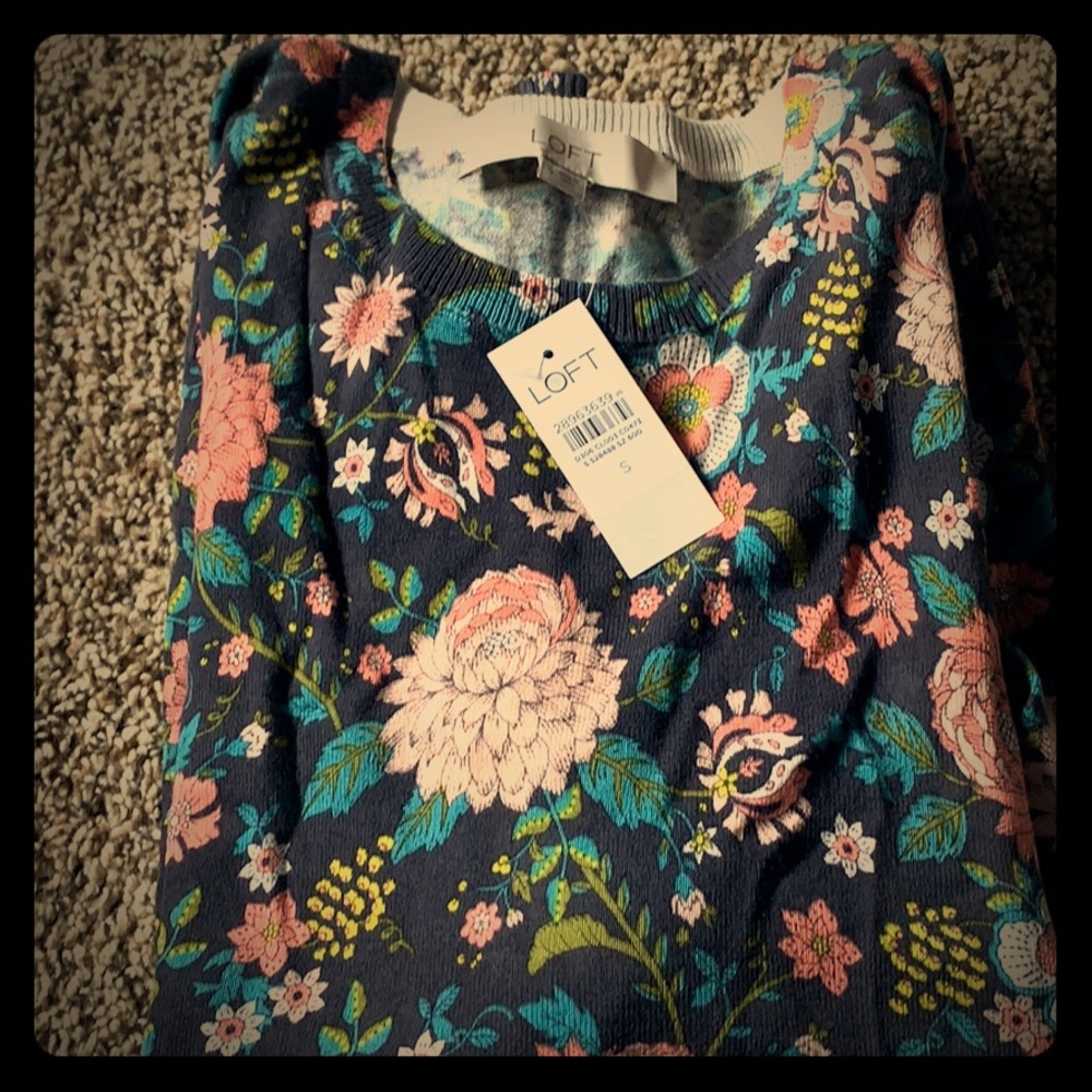NWT loft floral sweater